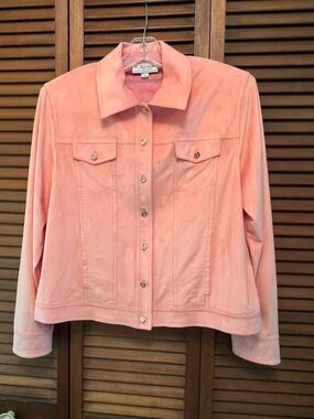 St. John Sport by Marie Gray Coral Pink Button-Front Jean Jacket